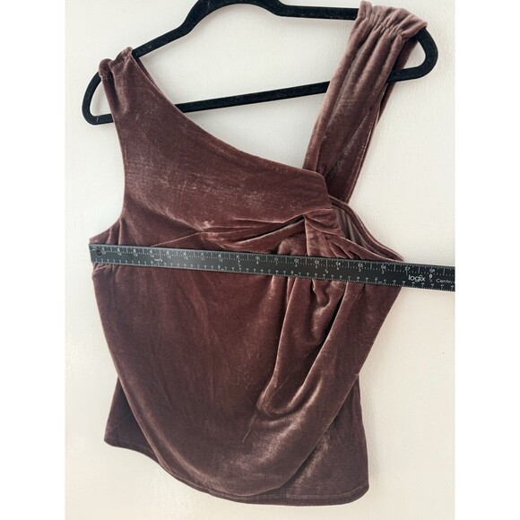 Sunday In Brooklyn Womens L Tank Top Velvet Purple/Brown Asymmetrical Top - Picture 5 of 7